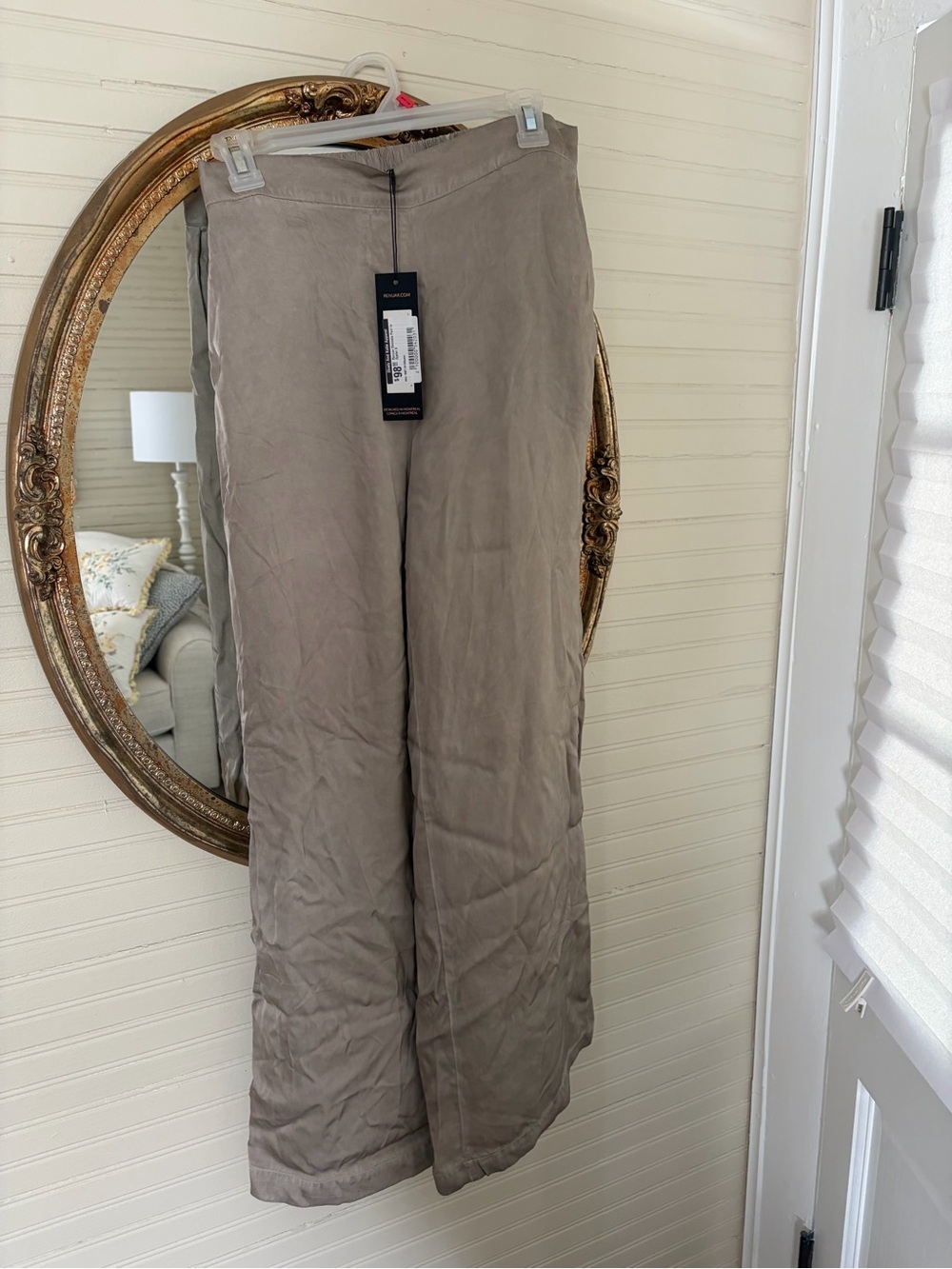 Renuar Taupe Wide-Leg High-Rise Trousers